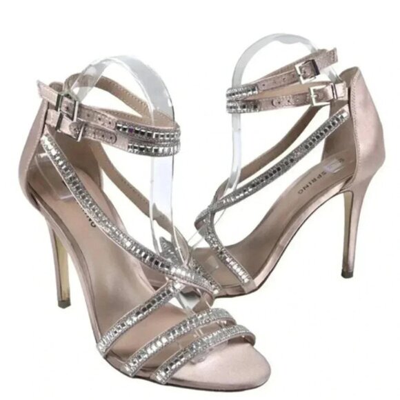 Call it  Spring Embellished Ankle Strap Blush Pink Sparkle Bling Size 7.5 - Picture 1 of 13